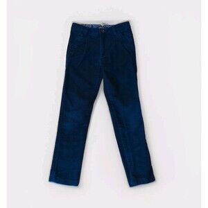 Mini Boden Pants Kids Girls 8Y Blue Skinny Pleated Velvet Soft Adjustable Waist